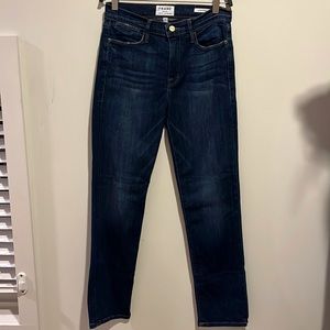 Frame Le High Straight Dark Denim Like New 27